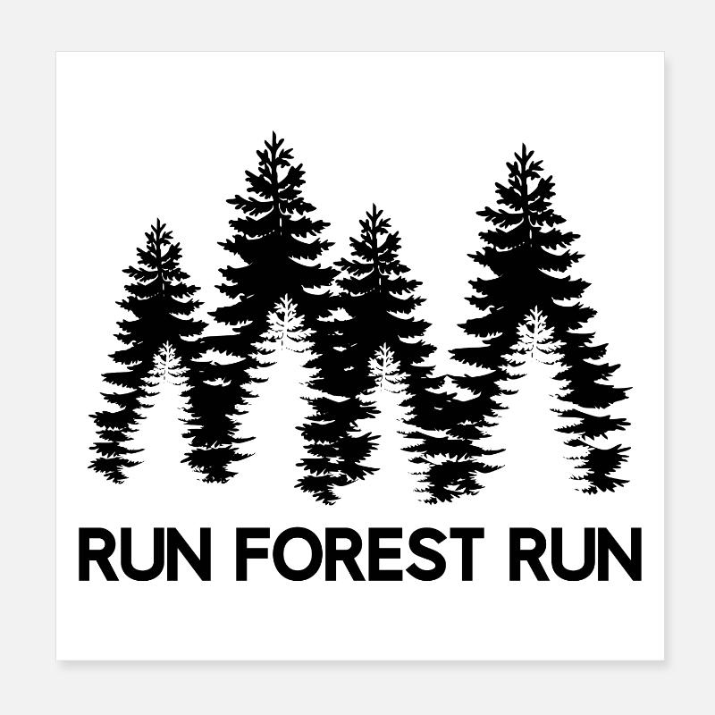 Run Forest Run Poster 8" x 8" (20x20 cm)