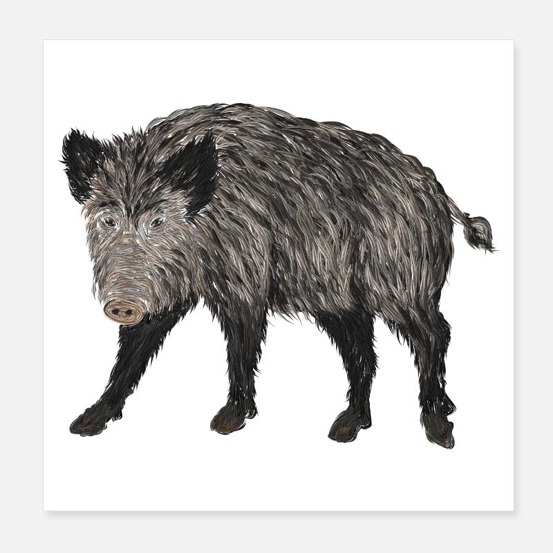 boar Poster 8" x 8" (20x20 cm)