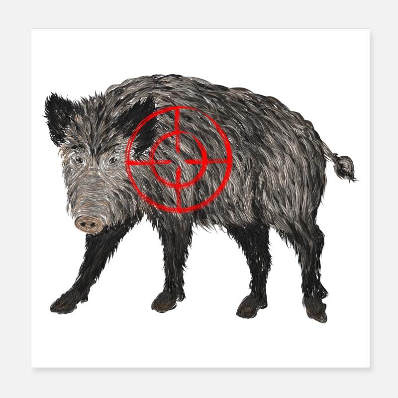 sanglier Poster 20 x 20 cm