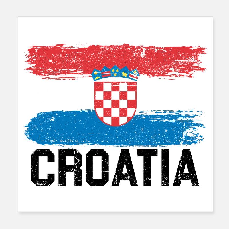 Drapeau de la Croatie Poster 20 x 20 cm
