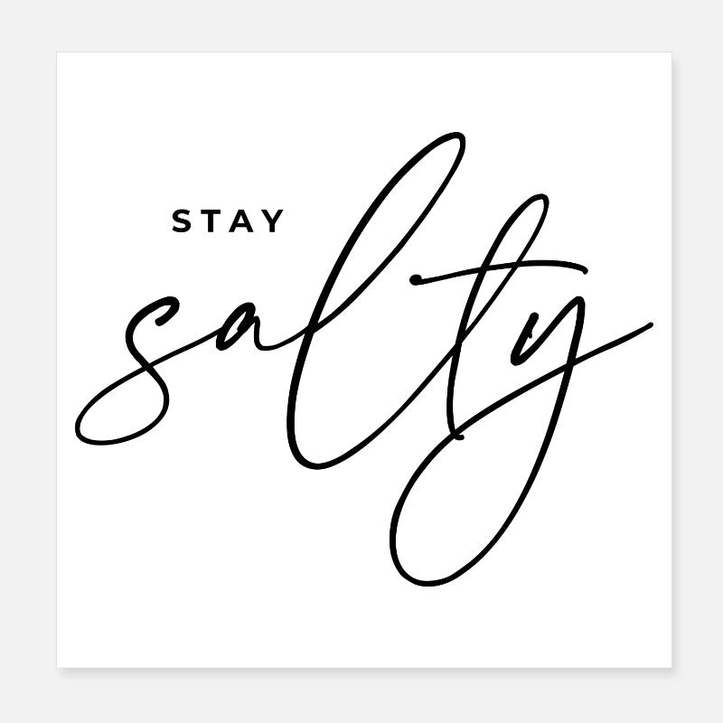 Restez salé - Poster 20 x 20 cm - blanc
