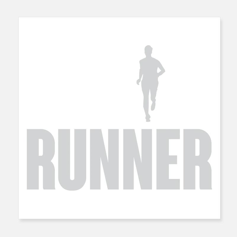 Coureur de trail - Poster 20 x 20 cm - blanc