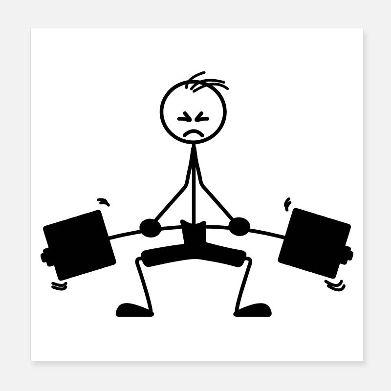 Logo, emblème de musculation Poster 20 x 20 cm