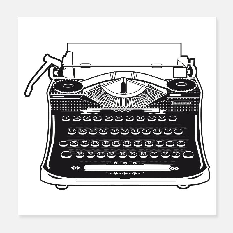 nostalgic antique typewriter in retro style Poster 8" x 8" (20x20 cm)