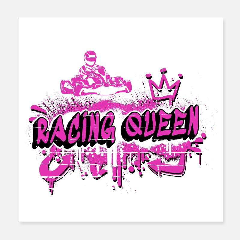 Conception de kart Racing Queen Poster 20 x 20 cm