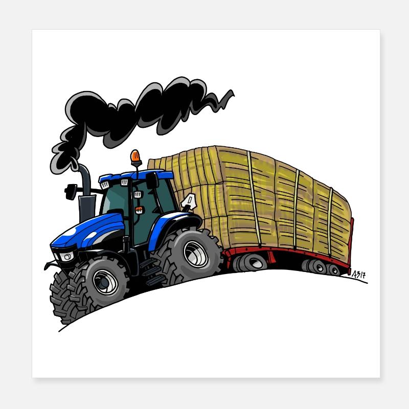 BlueTractor TM120 Cart Poster 8" x 8" (20x20 cm)