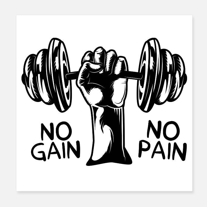 Kraftfaust mit Hantel Bodybuilding Poster 20x20 cm