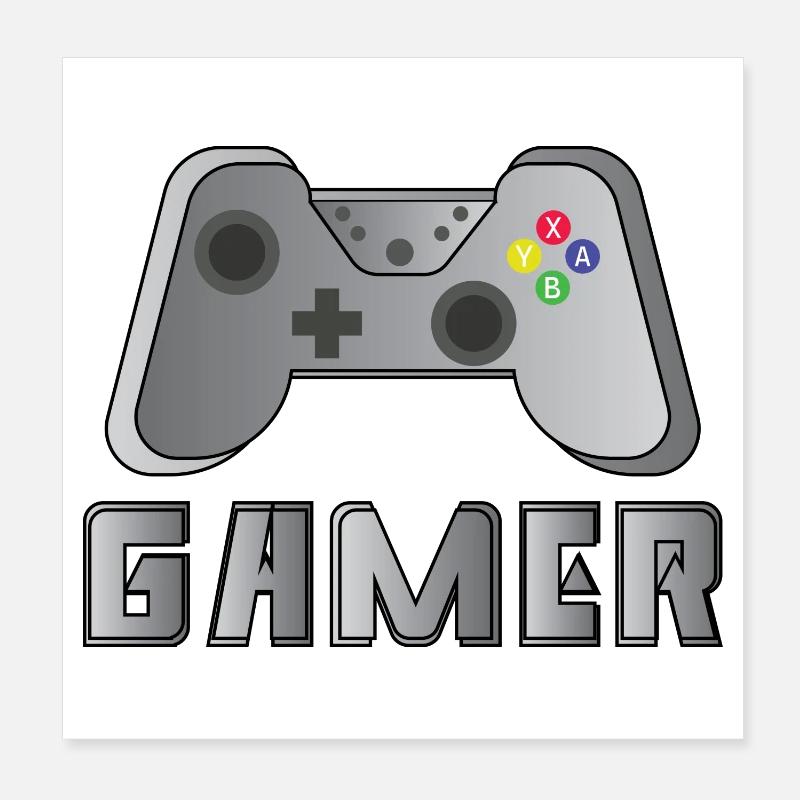 Gamer - Poster 20 x 20 cm - blanc