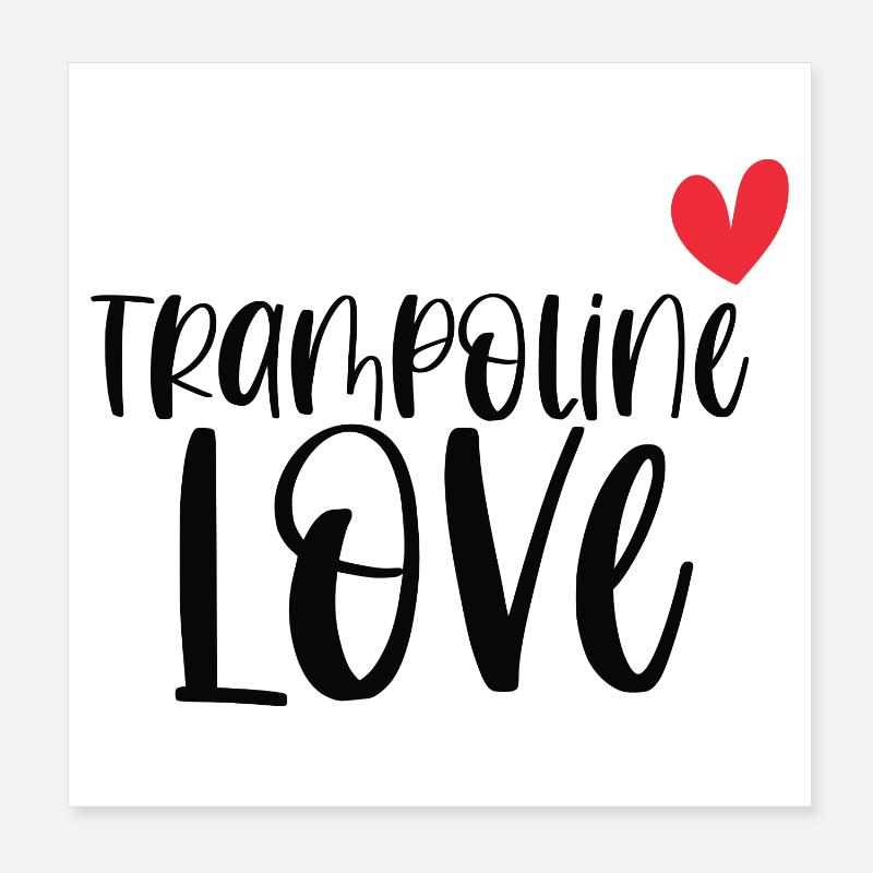 Trampolin Liebe Springen Sport Geschenk Poster 20x20 cm