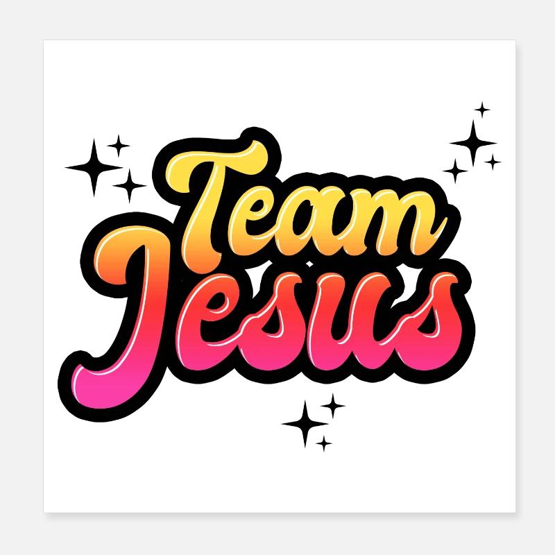 Team Jesus - Poster 20x20 cm - Weiß