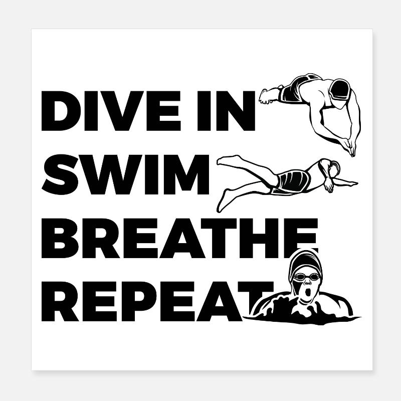 Swimming routine Poster 8" x 8" (20x20 cm)