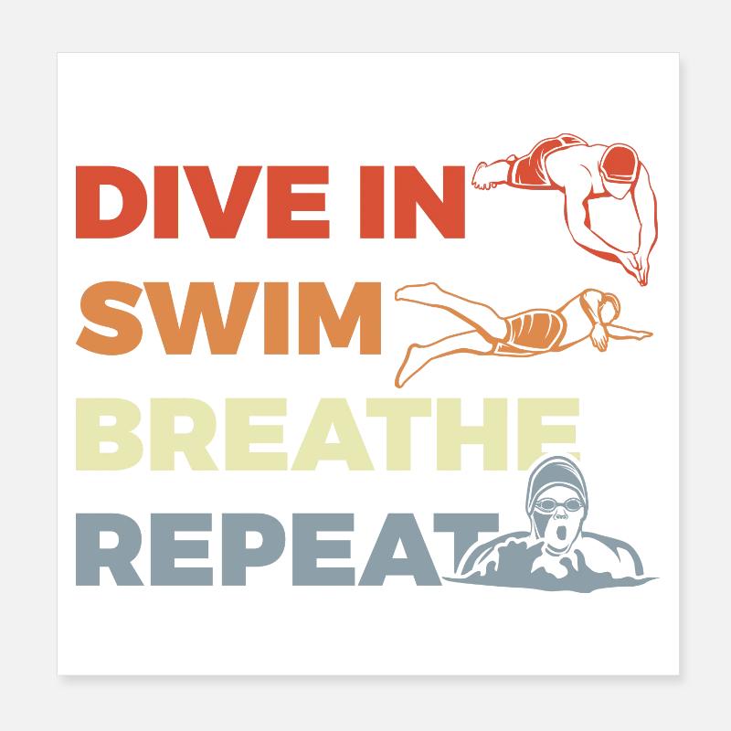 Daily routine for swimmers Poster 8" x 8" (20x20 cm)
