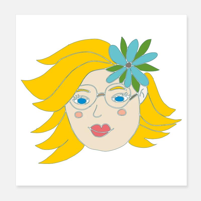 Fille d’été Poster 20 x 20 cm