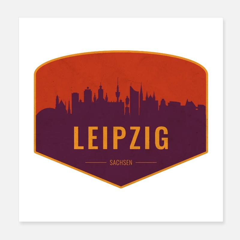 Bouclier de la Skyline de Leipzig Poster 20 x 20 cm