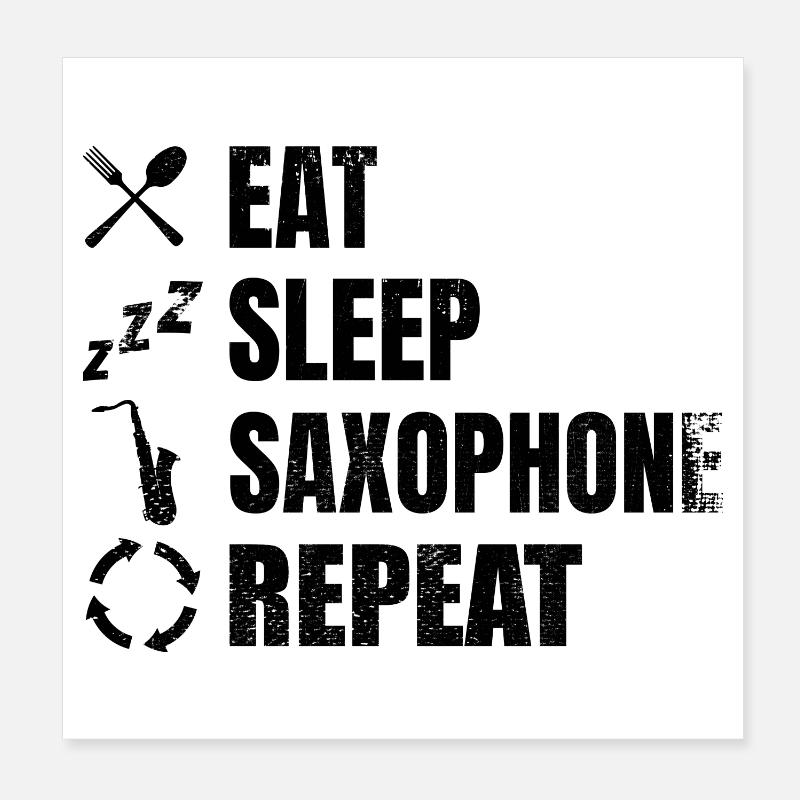 Saxophone player daily routine Poster 8" x 8" (20x20 cm)