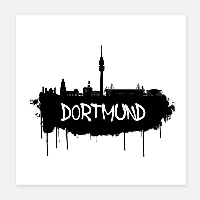 Dortmund Graffiti Skyline Poster 20 x 20 cm
