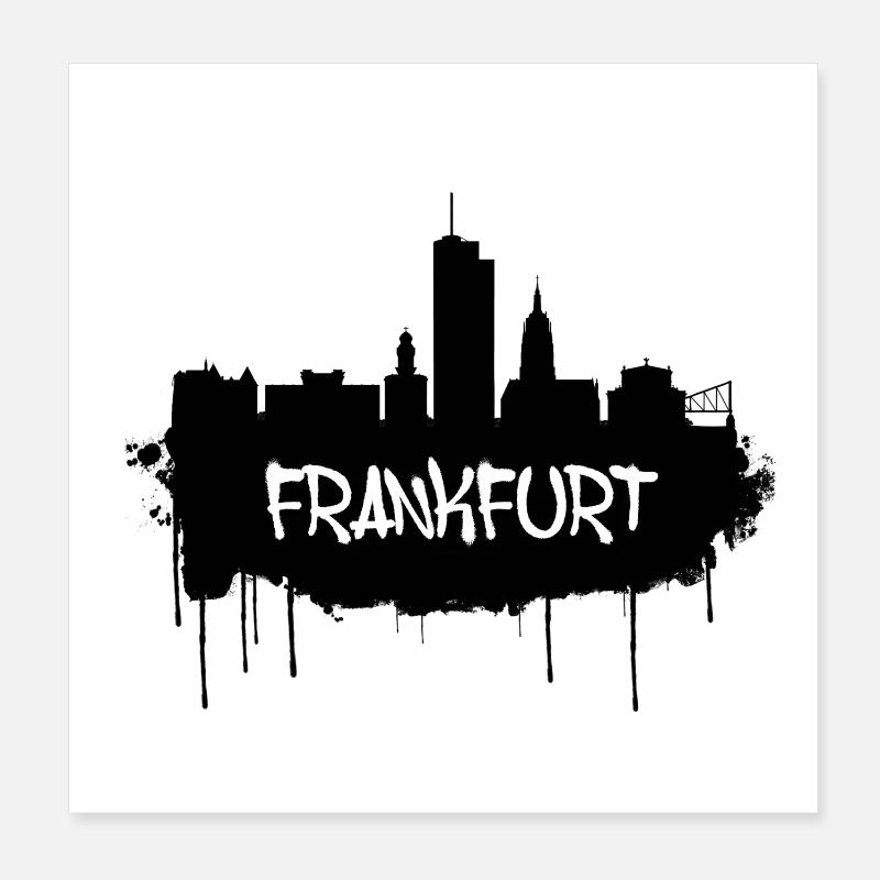 Frankfurt Graffiti Skyline Poster 20 x 20 cm