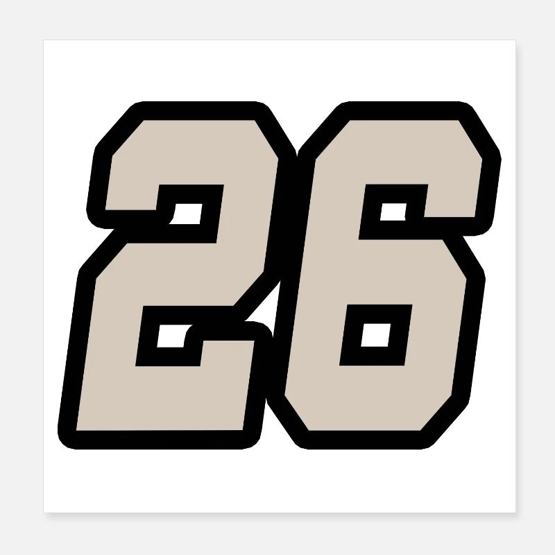 Nummer sechsundzwanzig 26 Poster 20x20 cm