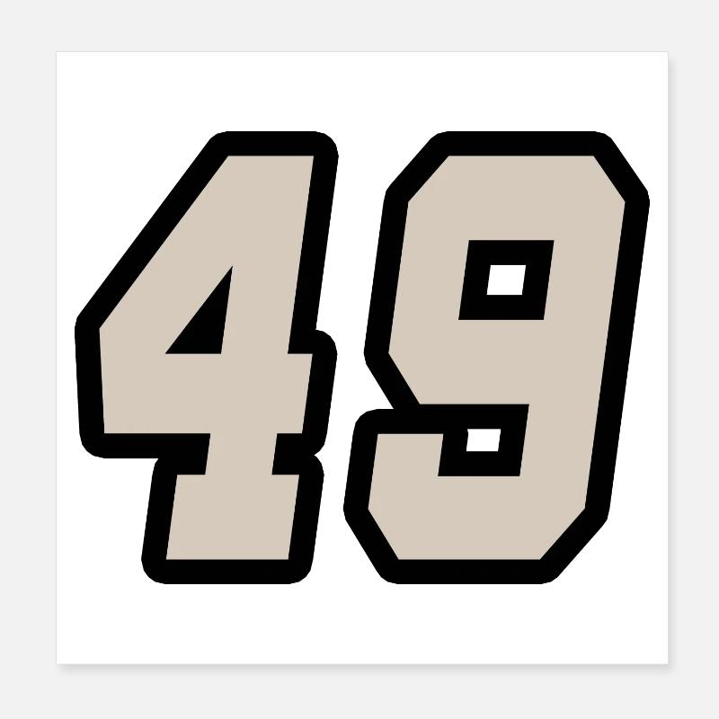 Nummer neunundvierzig 49 Poster 20x20 cm