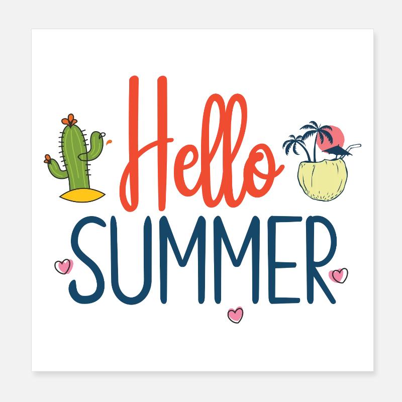 Hallo Sommer Poster 20x20 cm