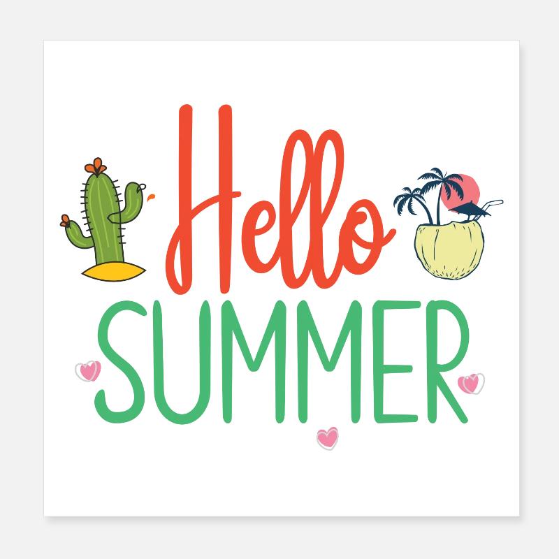 Hello Summer Poster 8" x 8" (20x20 cm)