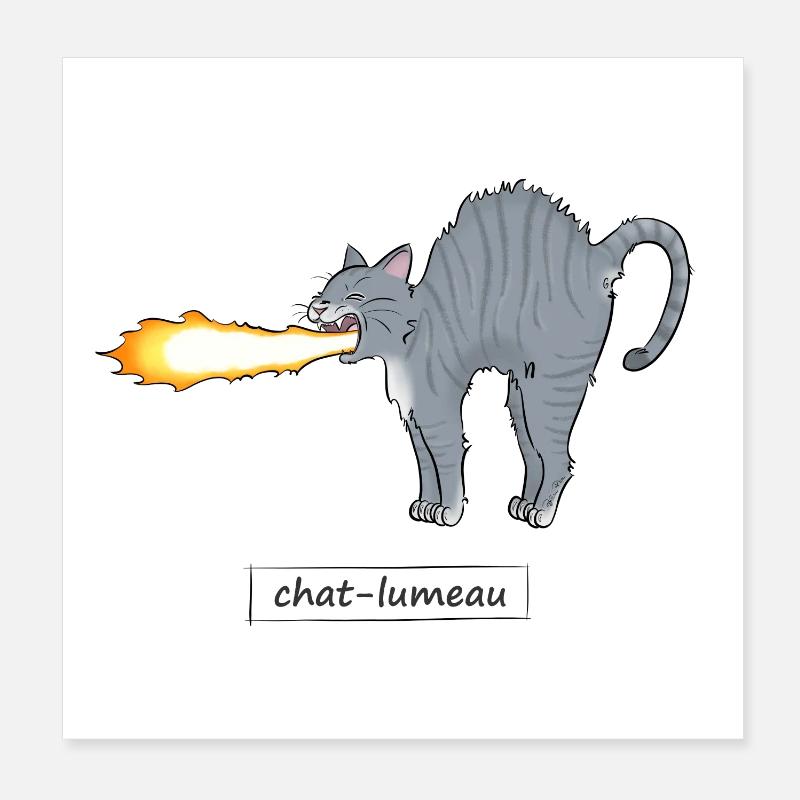 Chat-lumeau Poster 20 x 20 cm