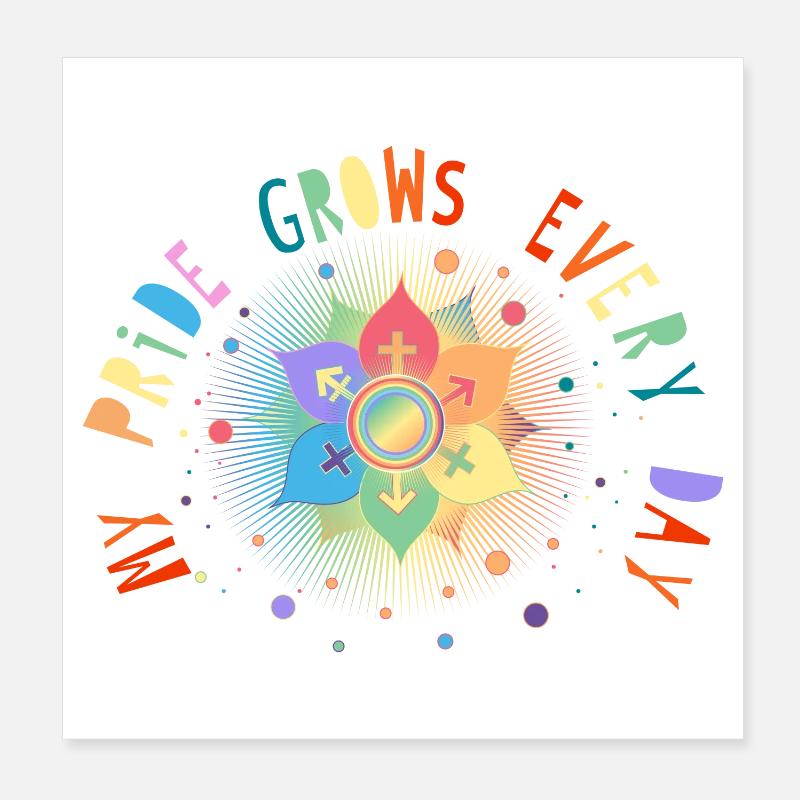 Flower with Scripture Symbol for Pride & Belonging Poster 8" x 8" (20x20 cm)