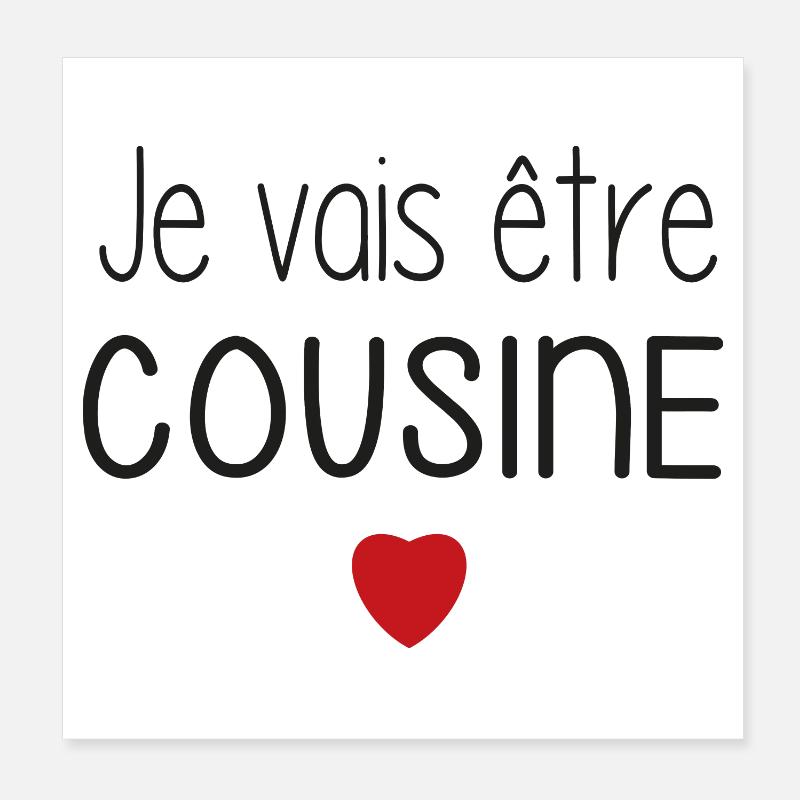 Ich werde ein Cousin sein - Herz - Poster 20x20 cm - Weiß