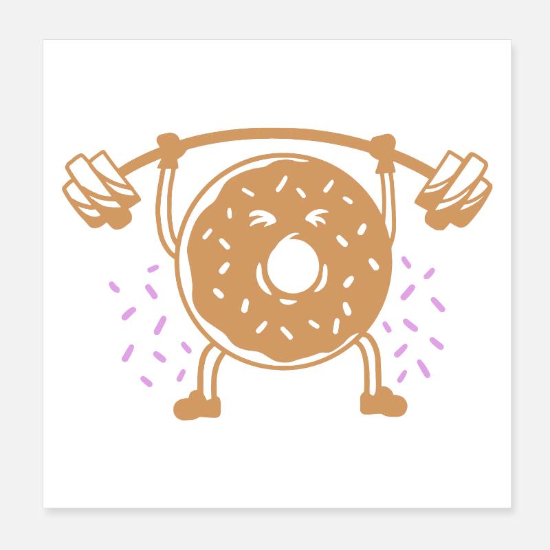 Donut Gewichte heben Poster 20x20 cm
