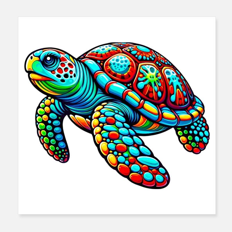 Tortue Poster 20 x 20 cm