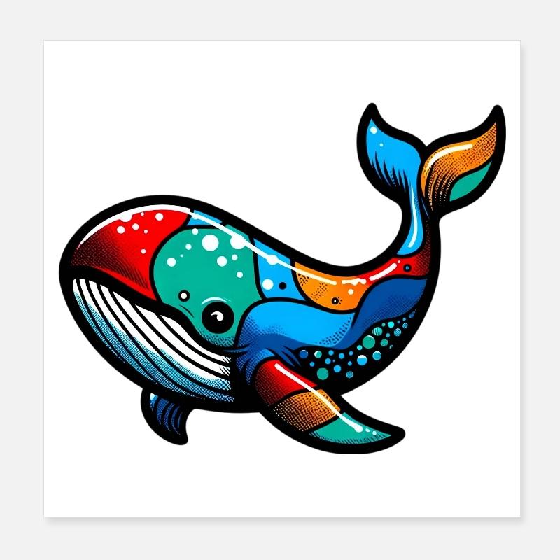 Baleine Poster 20 x 20 cm
