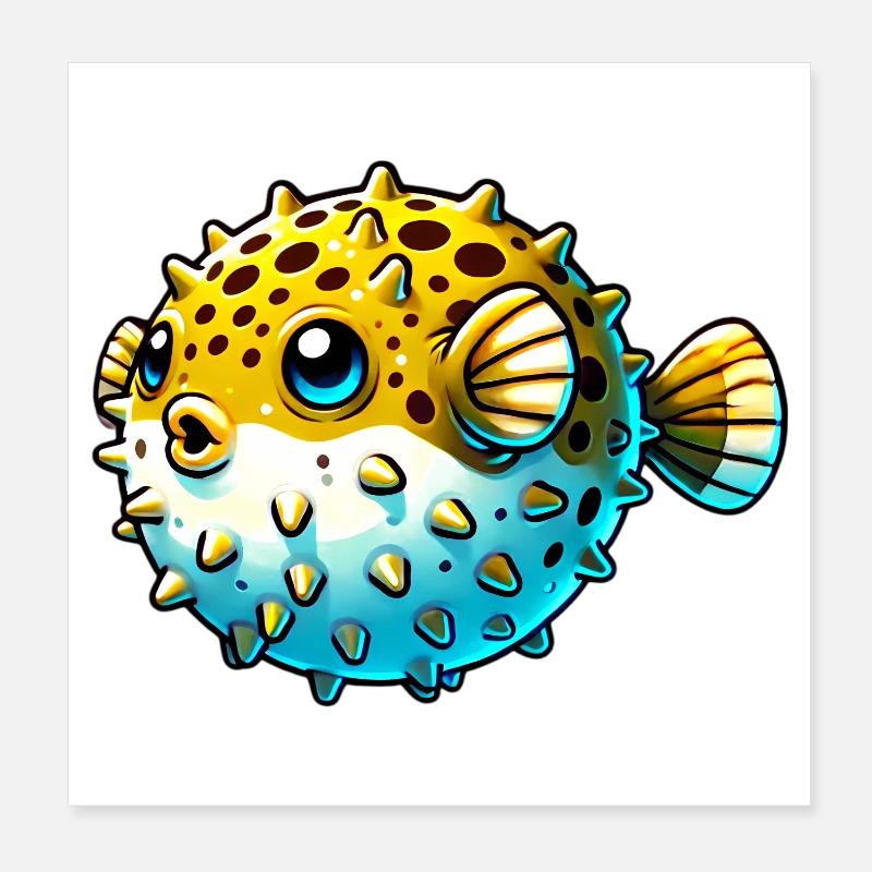 Kugelfisch Poster 20x20 cm