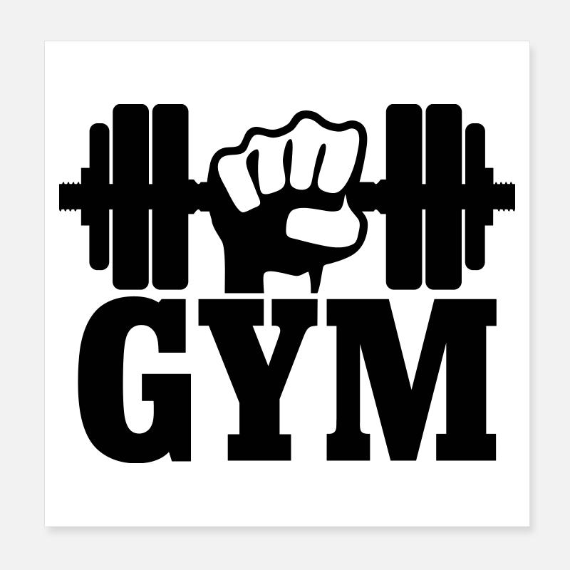 GYM Faust mit Hantel Poster 20x20 cm