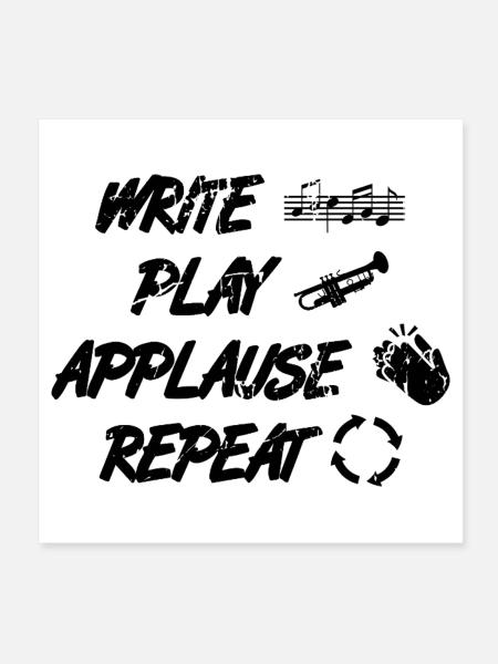 Trompeter Spruch - Poster 20x20 cm - Weiß - Vorne