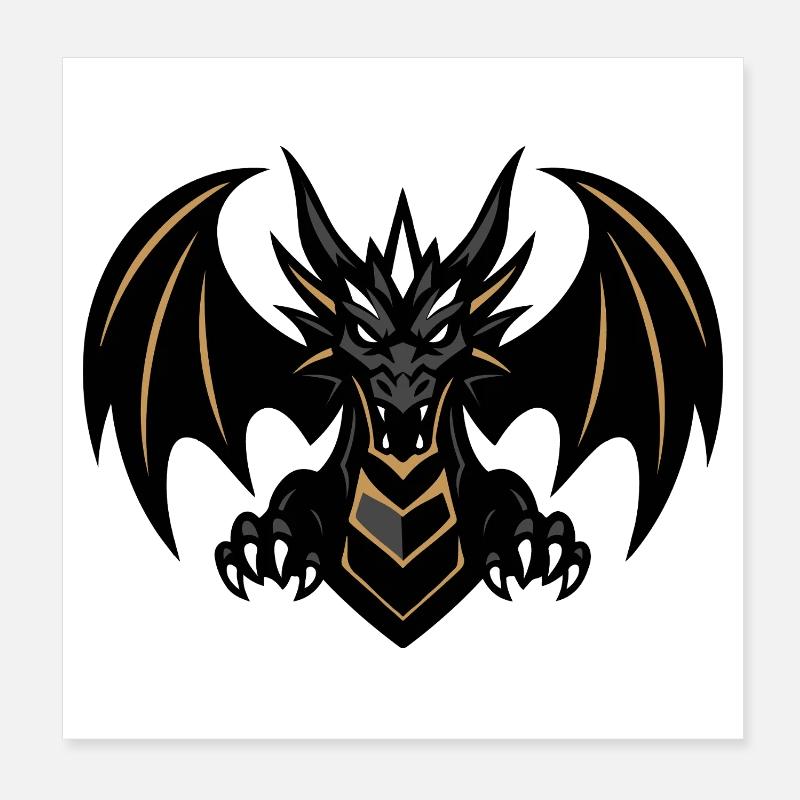 DRAGON LEVEL 1 - Poster 20x20 cm - Weiß