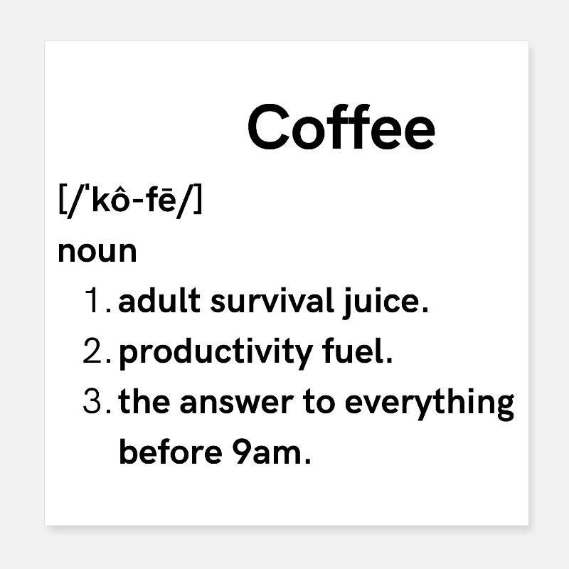 coffee Poster 8" x 8" (20x20 cm)
