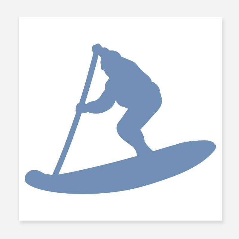 Minimalist Stand Up Paddle Silhouette Poster 8" x 8" (20x20 cm)