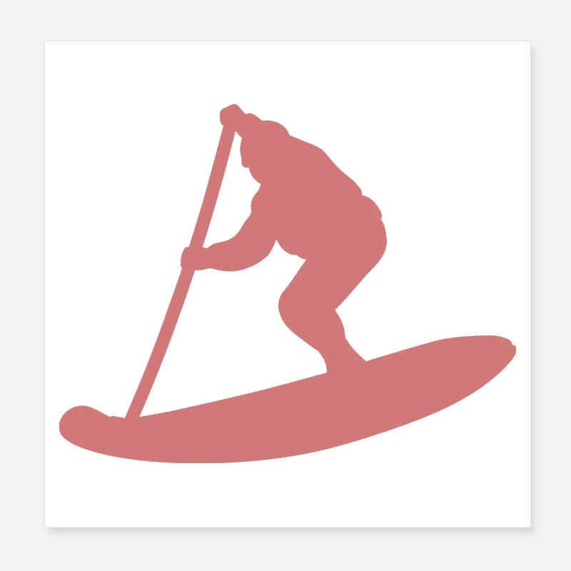 Silhouette minimaliste du Stand Up Paddle Poster 20 x 20 cm