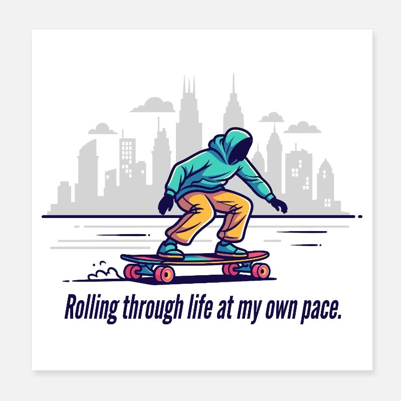 Rouler dans la vie Poster 20 x 20 cm