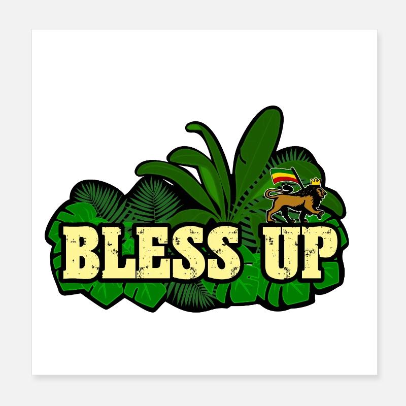Dub Reggae Bless Up Jungle Poster 8" x 8" (20x20 cm)