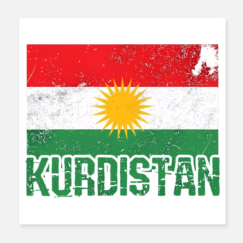 Kurdish peace symbol with Kurdistan Kurds Poster 8" x 8" (20x20 cm)
