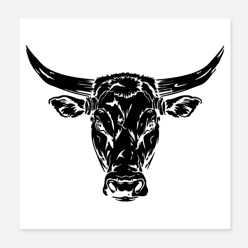 Bull Poster 8" x 8" (20x20 cm)
