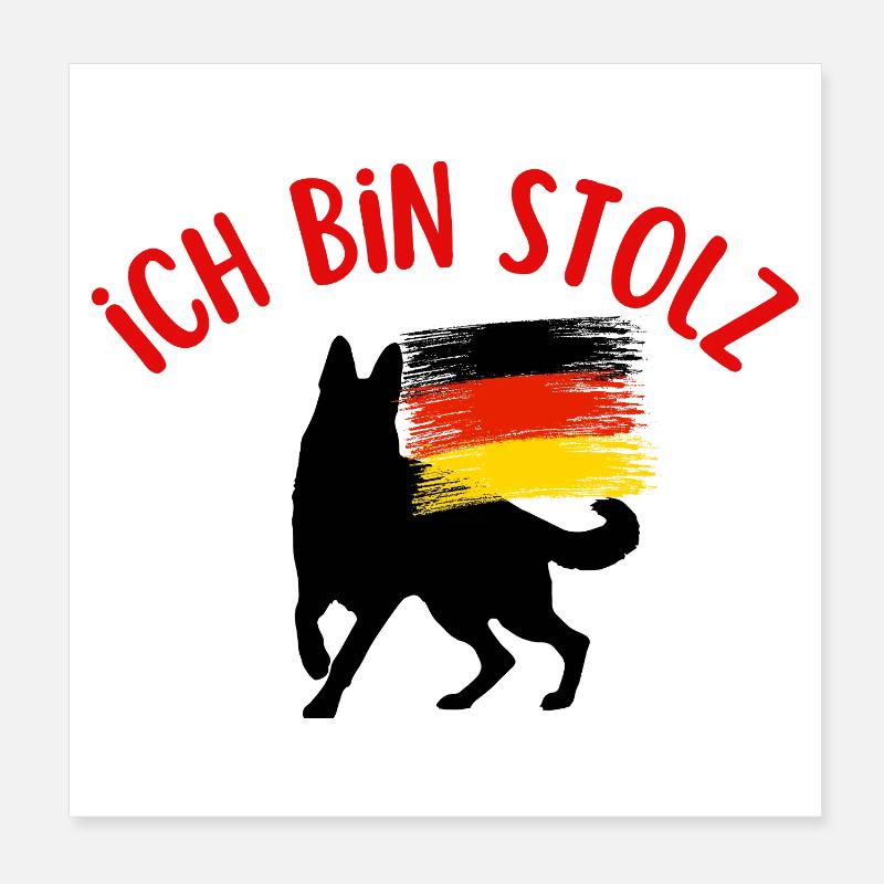 Ich bin Deutscher Poster 20x20 cm