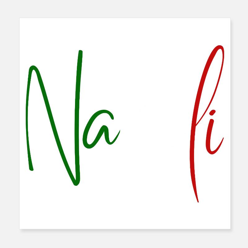 J’adore Naples, un design minimaliste élégant Poster 20 x 20 cm