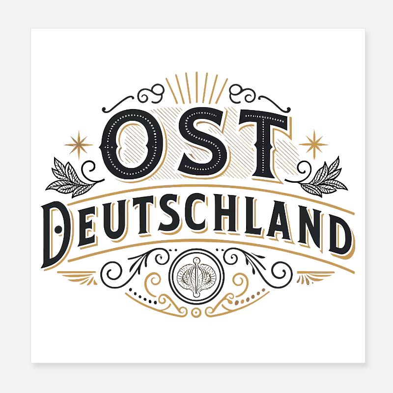 OST Deutschland Retro Design Poster 20x20 cm