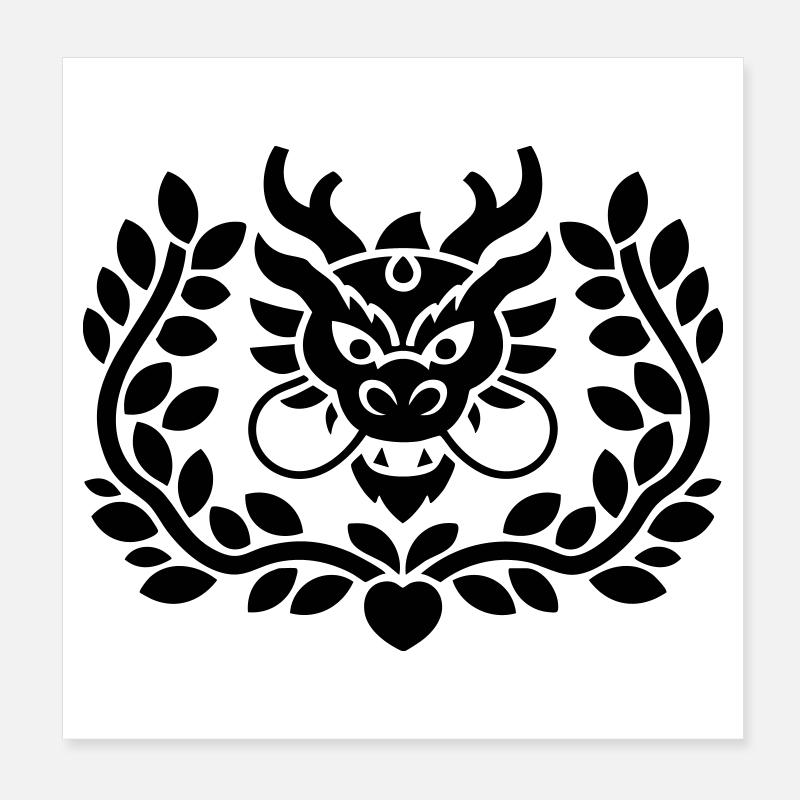 Emblème du dragon Poster 20 x 20 cm