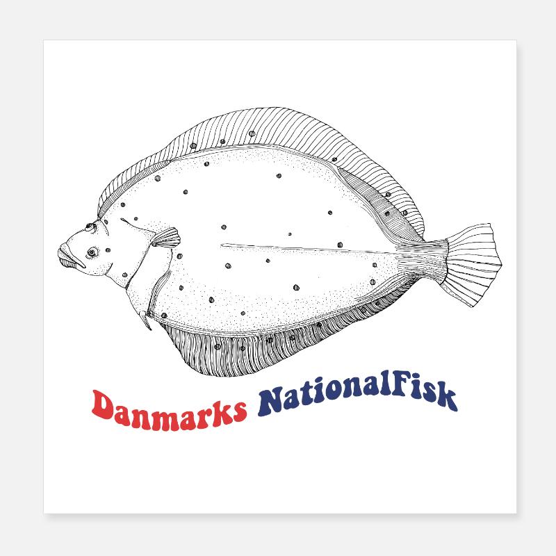 Denmark's National Fish Beet Spaette Poster 8" x 8" (20x20 cm)