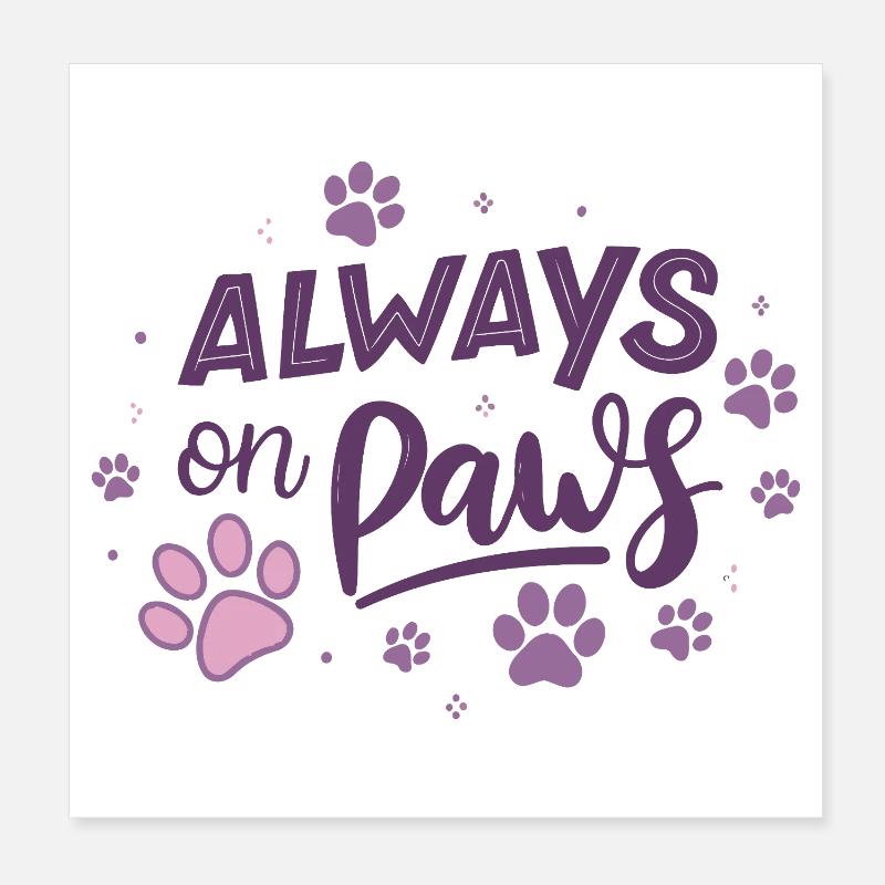 Always on Day Pawprints Violet Poster 20 x 20 cm