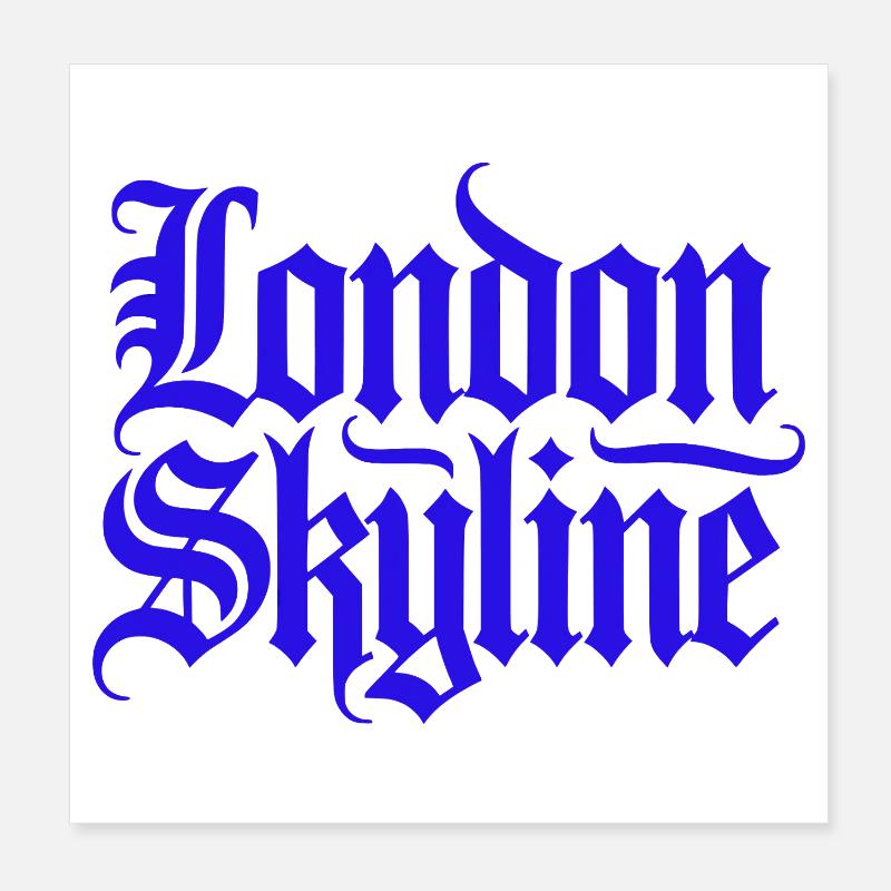 Skyline de Londres - Poster 20 x 20 cm - blanc