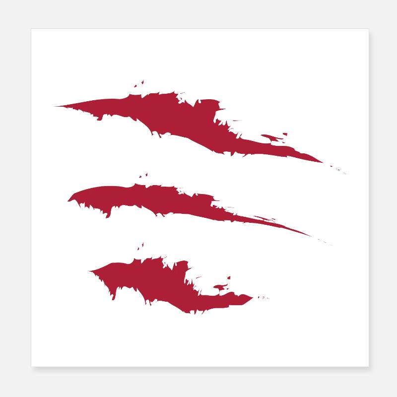 Drei rote Pinselstriche Poster 20x20 cm